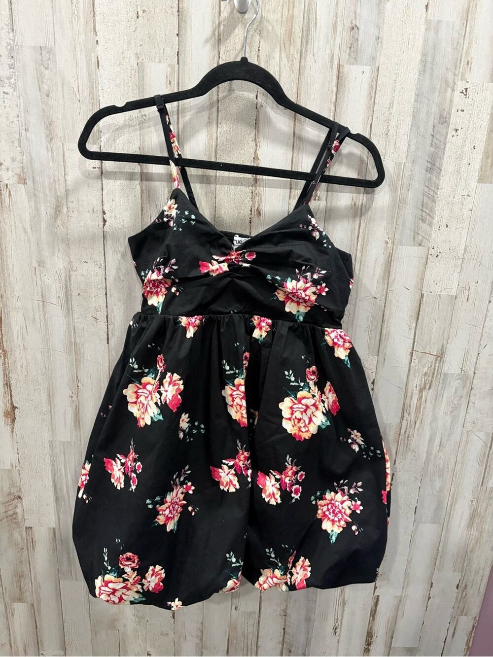 Rue21 Black Floral Mini Bubble Cupcake Dress 2010s Juniors Small Cottagecore